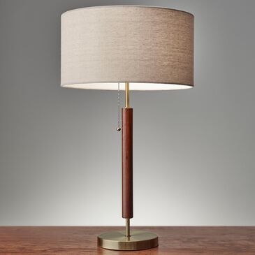 Adesso Hamilton Table Lamp in Walnut and Antique Brass, , large