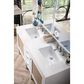 James Martin Addison 60" Double Bathroom Vanity in Glossy White with 3 cm White Zeus Quartz Top and Rectangular Sinks, , large