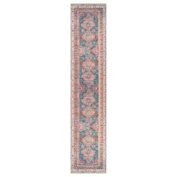 Surya Colin 2"7" x 12" Blue, Dusty Coral, Brick Red, Dark Brown and Cream Runner, , large