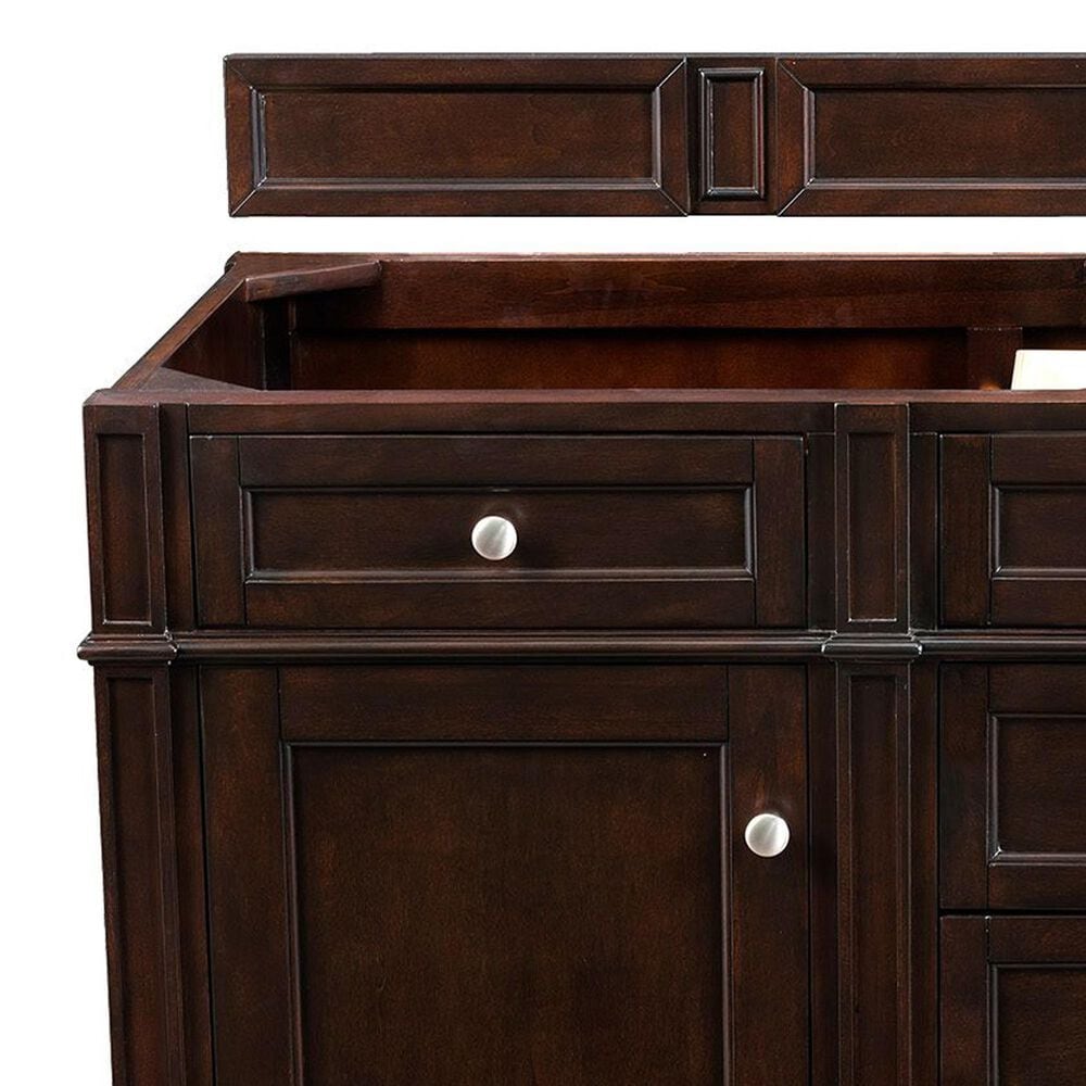 James Martin Brittany 60&quot; Double Bathroom Vanity in Burnished Mahogany with 3 cm Eternal Jasmine Pearl Quartz Top, , large