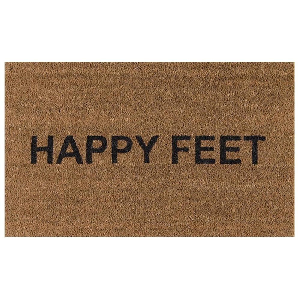 Novogratz Aloha Happy ALO-7 1"6" x 2"6" Natural Door Mat, , large