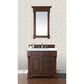 James Martin Brookfield 36" Single Bathroom Vanity in Warm Cherry with 3 cm Arctic Fall Solid Surface Top and Rectangle Sink, , large