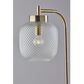 Adesso Natasha Floor Lamp in Antique Brass and White, , large