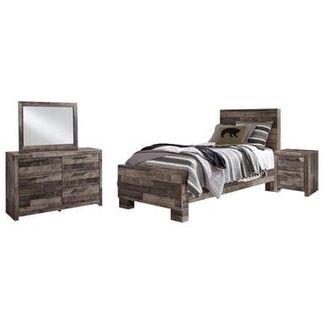 Signature Design by Ashley Derekson 4 Piece Twin Panel Bedroom Set in Gray, , large