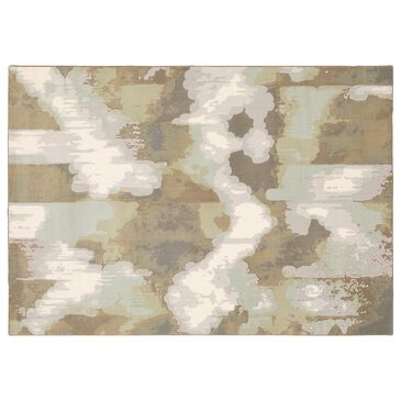 Oriental Weavers Capistrano Abstract 539C1 5"3" x 7"6" Ivory and Green Area Rug, , large