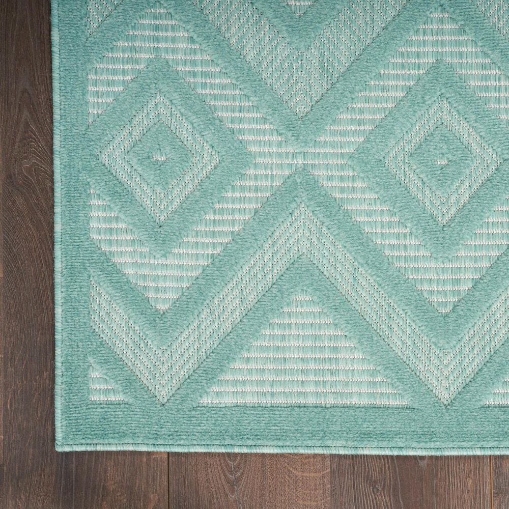 Nourison Versatile 4&#39; x 6&#39; Aqua and Teal Indoor/Outdoor Area Rug, , large