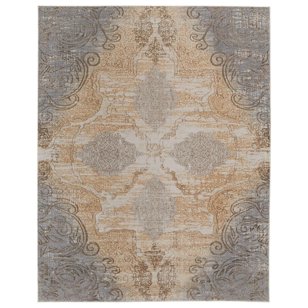 Feizy Rugs Celene 39L1F 10" x 14" Beige and Gray Area Rug, , large