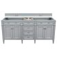 James Martin Brittany 72" Double Bathroom Vanity in Urban Gray with 3 cm Ethereal Noctis Quartz Top and Rectangle Sinks, , large