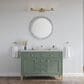 James Martin Chicago 48" Single Bathroom Vanity in Smokey Celadon with 3 cm Carrara White Marble Top and Rectangular Sink, , large