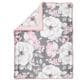 Lambs and Ivy Watercolor Floral 4-Piece Crib Bedding Set in Pink and Grey, , large