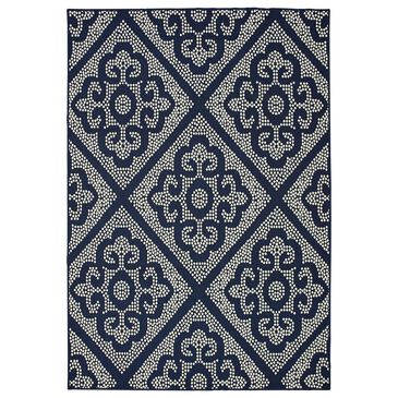 Oriental Weavers Marina 3804B 5"3" x 7"6" Navy and Ivory Area Rug, , large