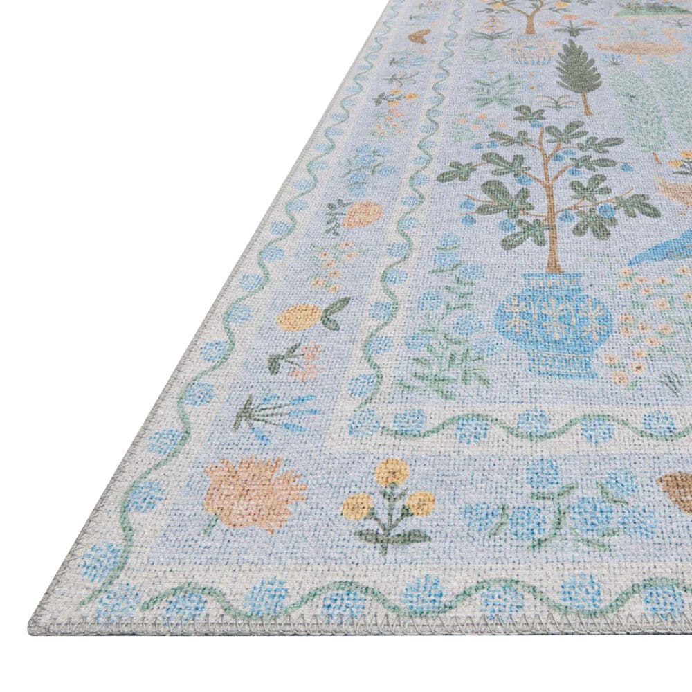 Rifle Paper Co. Menagerie  2&#39;6&quot; x 7&#39;6&quot; Light Blue Runner, , large