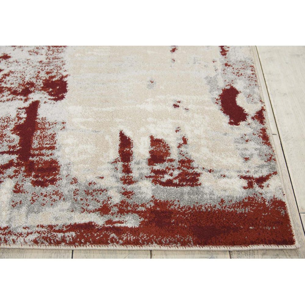 Nourison Maxell MAE14 5&#39;3&quot; x 7&#39;3&quot; Ivory and Red Area Rug, , large