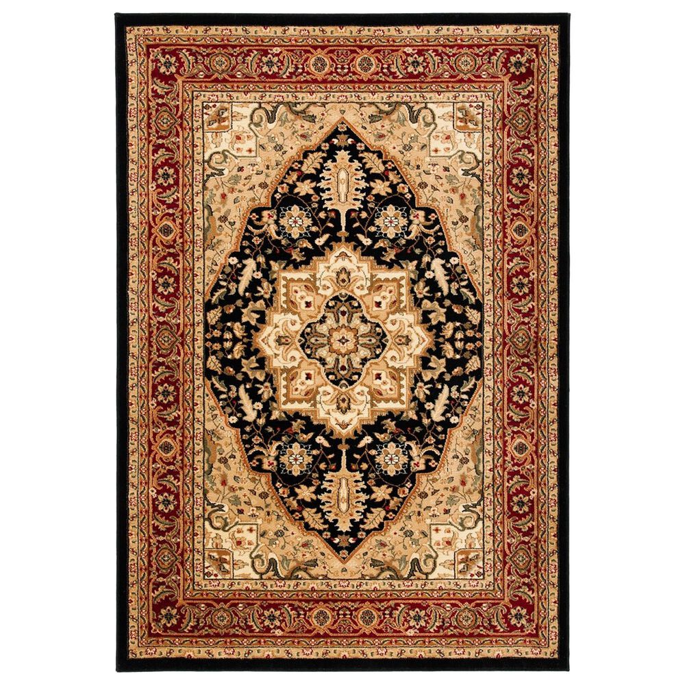 Safavieh Lyndhurst LNH330 6" x 9" Black and Red Area Rug, , large