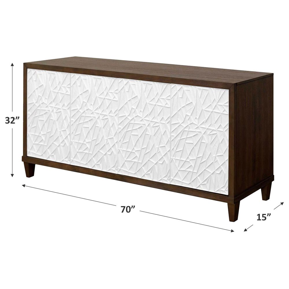 Wycliff Bay Komodo 70&quot; TV Console in Brown and White, , large