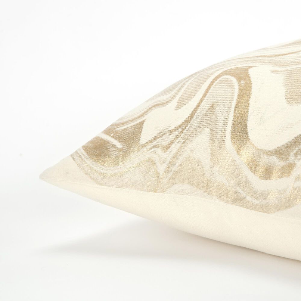 Rizzy Home Abstract 20&quot; Down Filled Pillow in Ivory/Gold, , large