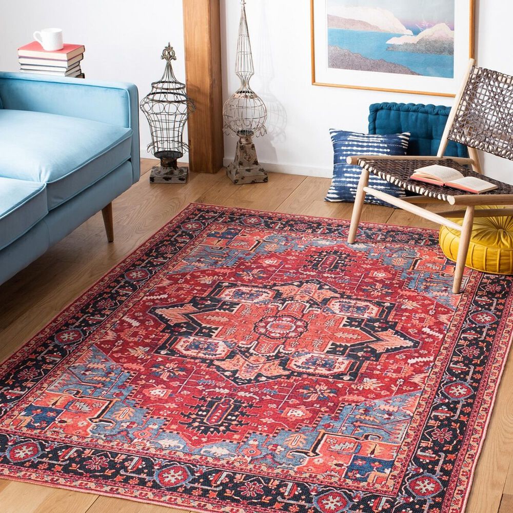 Safavieh Serapi 4&#39; x 6&#39; Red and Blue Area Rug, , large
