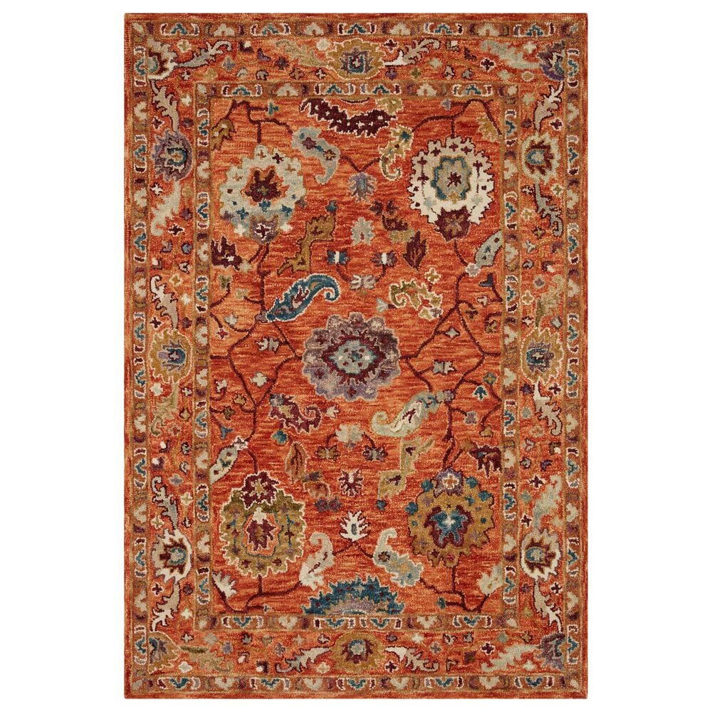 Loloi Padma PMA-01 5" Round Orange Area Rug, , large