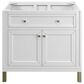 James Martin Chicago 36" Single Bathroom Vanity in Glossy White with 3 cm Eternal Marfil Quartz Top and Rectangular Sink, , large