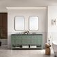 James Martin Breckenridge 72" Double Bathroom Vanity in Smokey Celadon with 3 cm Charcoal Soapstone Quartz Top and Rectangular Sinks, , large