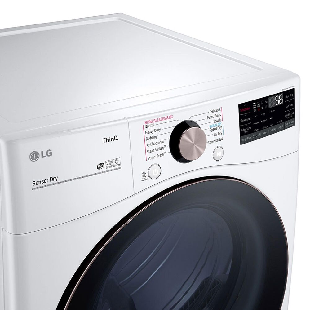 LG 7.4 Cu. Ft. Front Load Electric Dryer with TurboSteam in White, , large