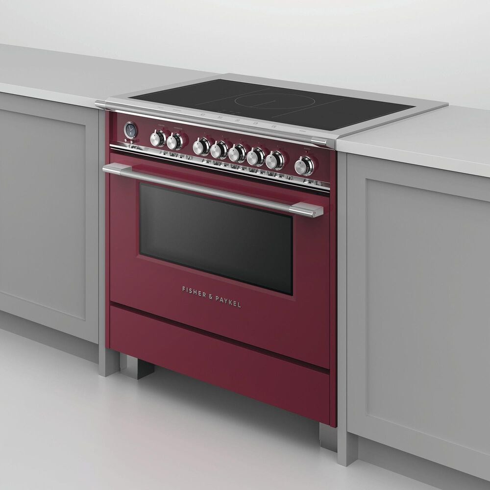 Fisher and Paykel 36&quot; Classic Induction Range with 5 Burners in Red, , large