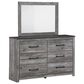 Signature Design by Ashley Bronyan 6-Drawer Dresser and Mirror in Dark Gray, , large