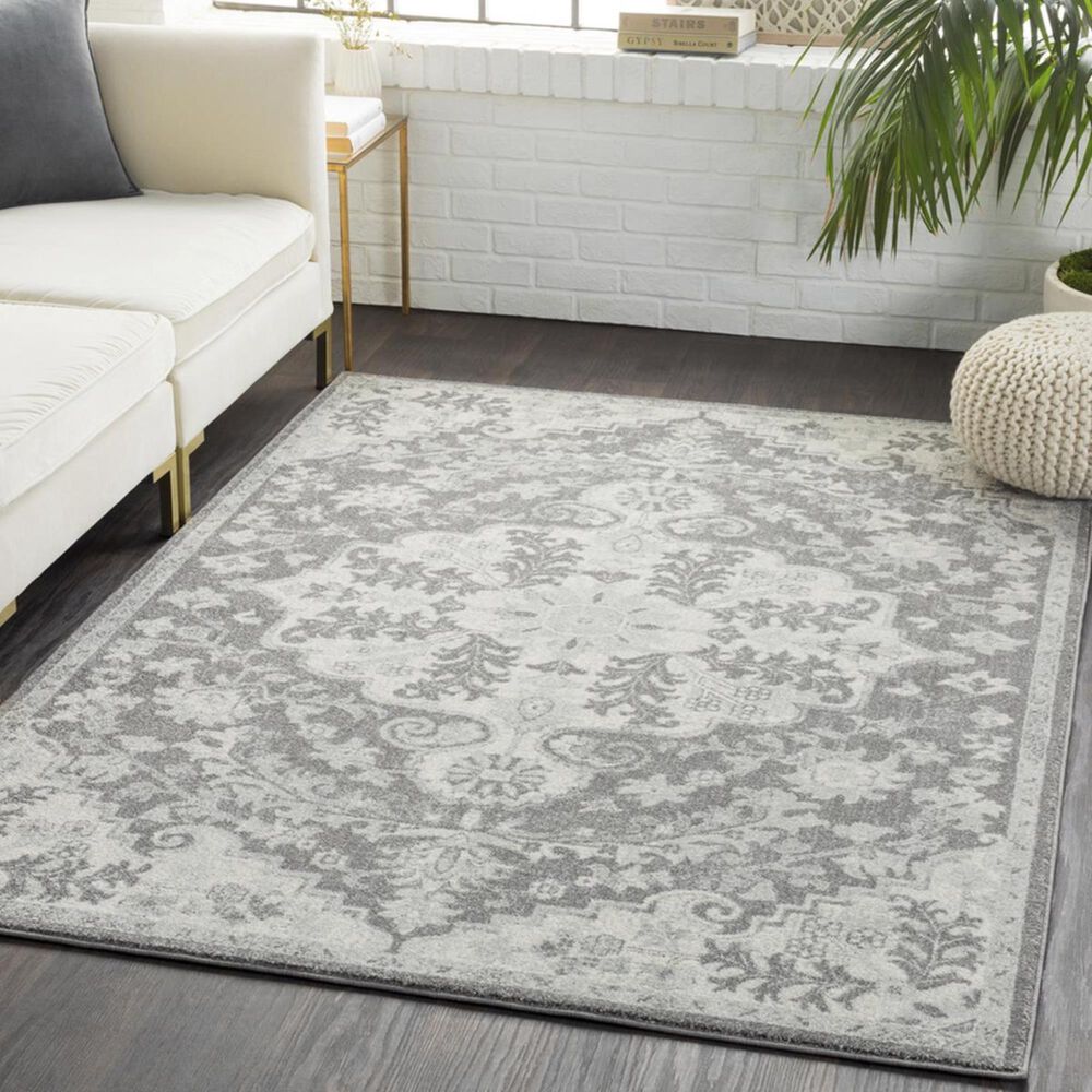 Surya Harput HAP-1071 5&#39;3&quot; x 7&#39;3&quot; Black, Gray and Charcoal Area Rug, , large