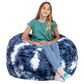 Jaxx Saxx 3" Bean Bag Chair in Blue and White Print, , large