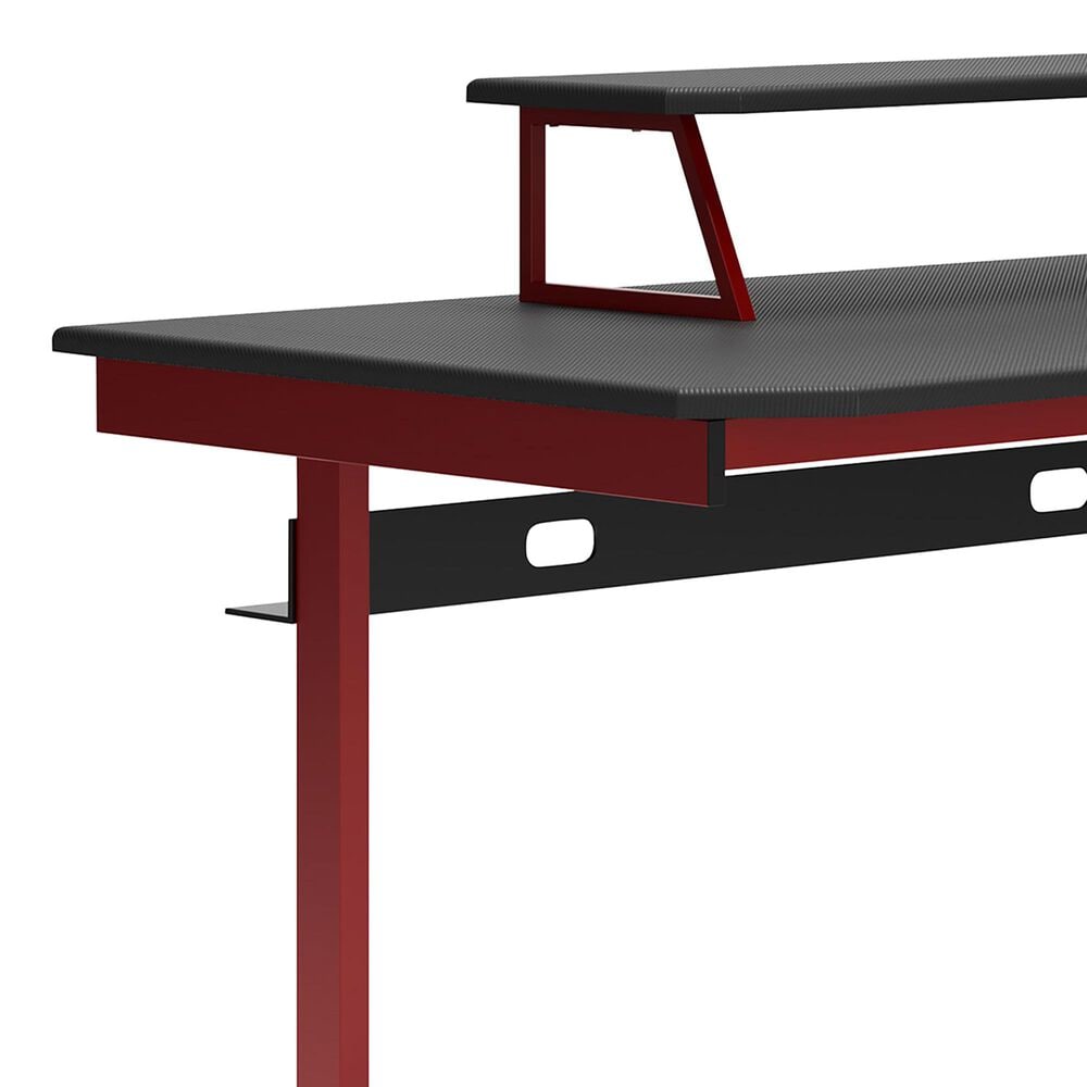 Signature Design by Ashley Lynxtyn Computer Desk with Raised Monitor Stand in Red and Black, , large