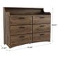 Furniture of America Kingsley 6-Drawer Dresser in Distressed Walnut, , large