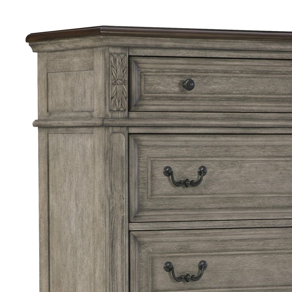 Signature Design by Ashley Lodenbay 5 Drawer Chest in Antiqued Gray and Walnut Brown, , large