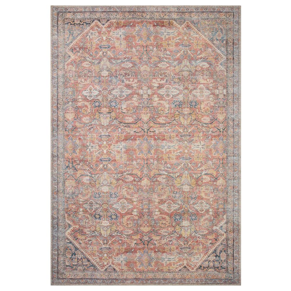 Loloi Adrian 5" x 7"6" Rust and Denim Area Rug, , large