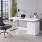 Monroe Computer Desk with Cabinet in Glossy White, , large