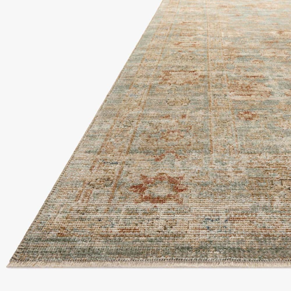 Loloi Heritage 4&#39; x 8&#39; Aqua and Terracotta Area Rug, , large