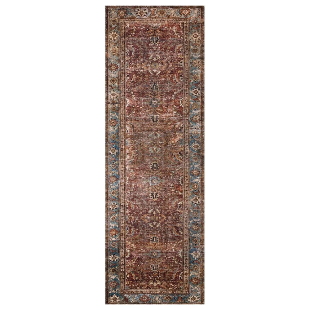Loloi II Layla LAY-01 2" x 5" Brick and Blue Scatter Rug, , large