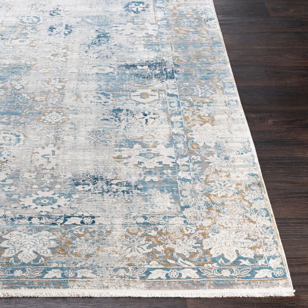 Surya Solar 10&#39; x 14&#39; Dark Blue, Charcoal, Light Gray, White and Saffron Area Rug, , large