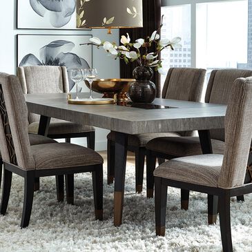 Nicolette Home Ryker Rectangular Dining Table in Black, Grey, and Aged Brass, , large