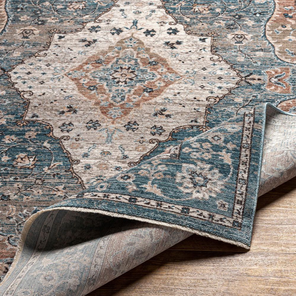 Surya Carlisle Oriental 3&#39;11&quot; x 5&#39;11&quot; Dark Blue, Light Sage, Dusty Pink, Cream and Medium Brown Area Rug, , large