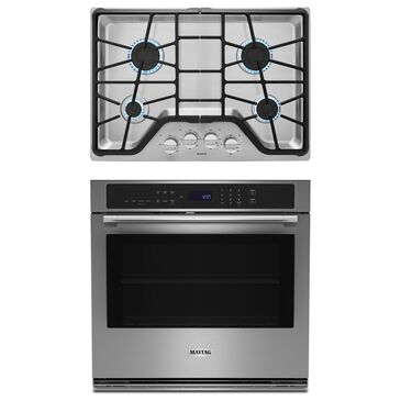 Maytag 2-Piece Kitchen Package with 30" Built-In Single Wall Oven and Gas Cooktop in Stainless Steel, , large