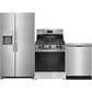 Frigidaire 3 Piece Kitchen Package with 25.6 Cu. Ft. Standard Depth Side-by-Side Refrigerator, 30" Freestanding Gas Range with Quick Boil Burner, 24" Built-In Dishwasher with MaxDry in Stainless Steel, , large