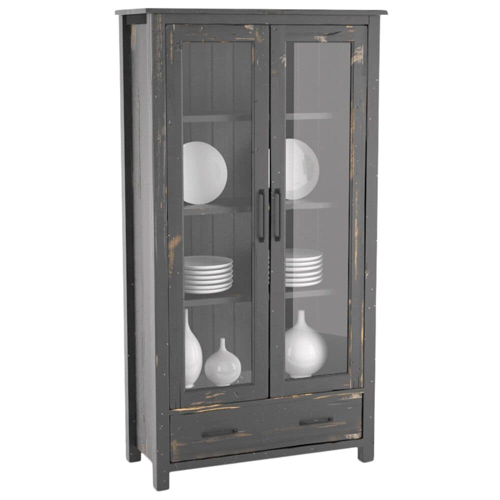 Declan Dining Champlain China Cabinet in Distressed Black, , large