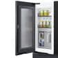 Samsung Bespoke 23 Cu. Ft. Counter Depth 4-Door French Refrigerator with Family Hub and Top Left Panel in Charcoal Glass and Matte Black Steel Middle and Bottom Panels, , large
