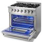 Thor Kitchen 36" Professional Dual Fuel Range with Natural Gas in Stainless Steel, , large