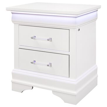 Global Furniture USA Charlie 2-Drawer Nightstand in White, , large