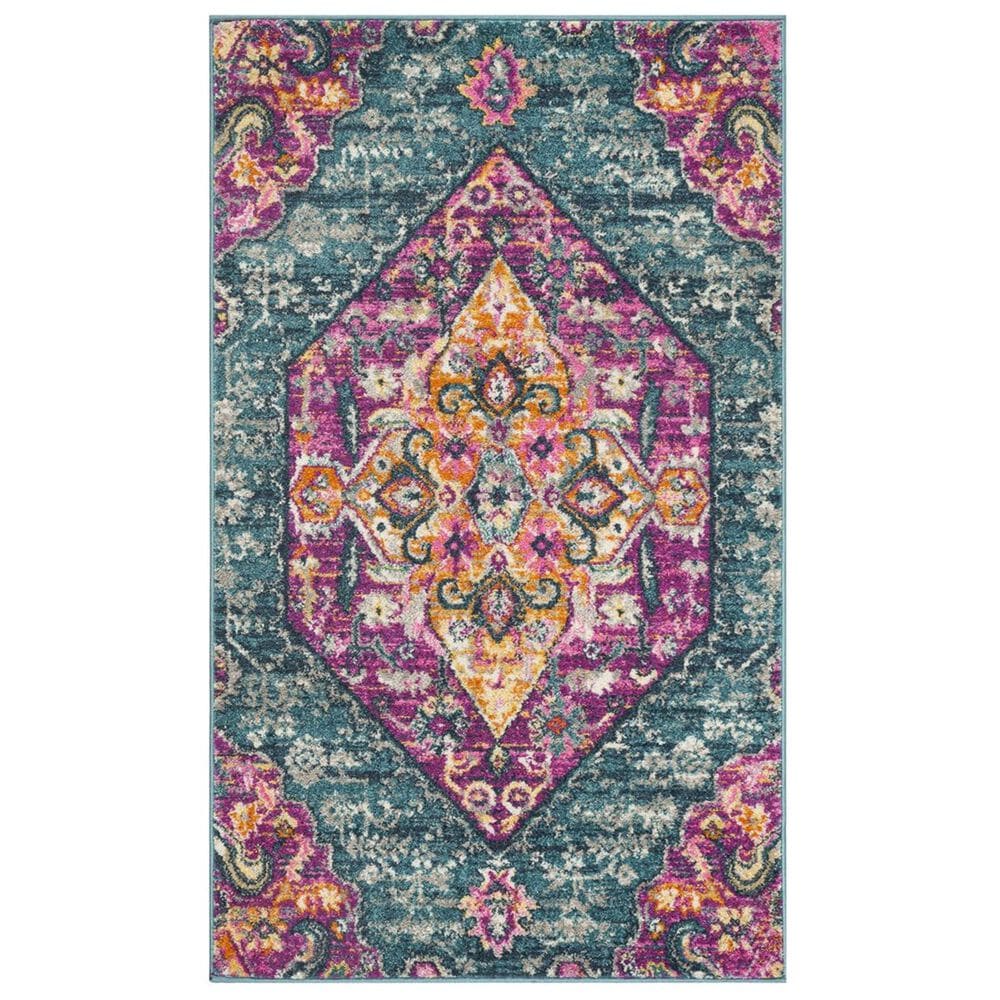 Safavieh Madison MAD119C-4 4&#39; x 6&#39; Blue/Fuchsia Area Rug, , large