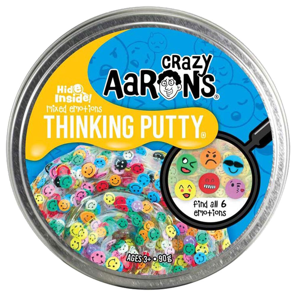 Crazy Aaron"s Hide Inside Silicone Mixed Emotions Thinking Putty in Clear, , large
