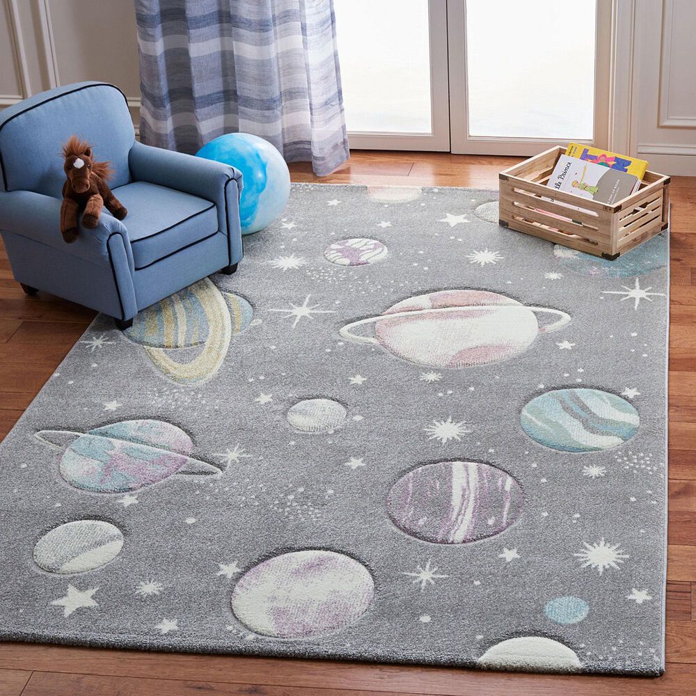 Safavieh Carousel 8&#39; x 10&#39; Grey and Lavender Kids  Area  Rug, , large