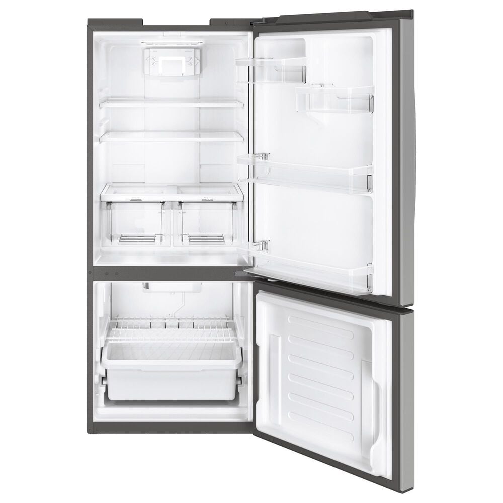 GE Appliances 21 Cu. Ft. Bottom-Freezer Refrigerator with Optional Icemaker in Fingerprint Resistant Stainless Steel, , large
