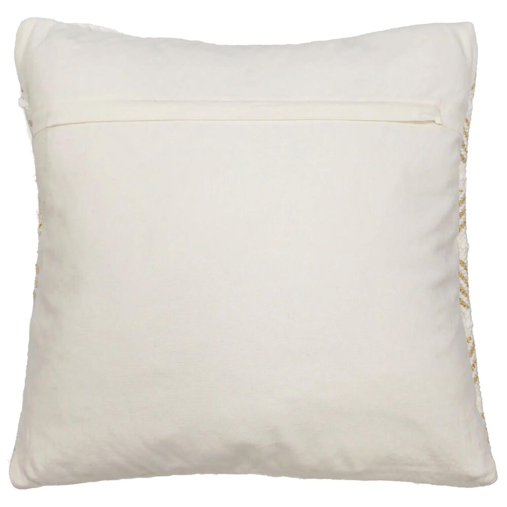 Triangle Home Fashions Columns 20&quot; x 20&quot; Throw Pillow in Gold and Off White, , large